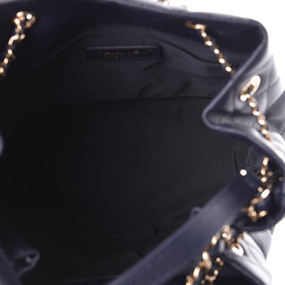 Chanel Caviar Quilted Rolled Up Bucket Drawstring Bag Navy 5 of 11