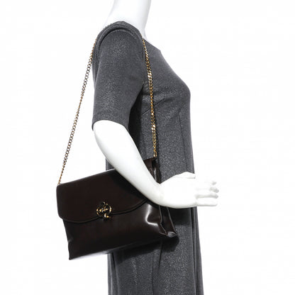 Gucci Leather Shoulder Bag Dark Brown 2 of 6