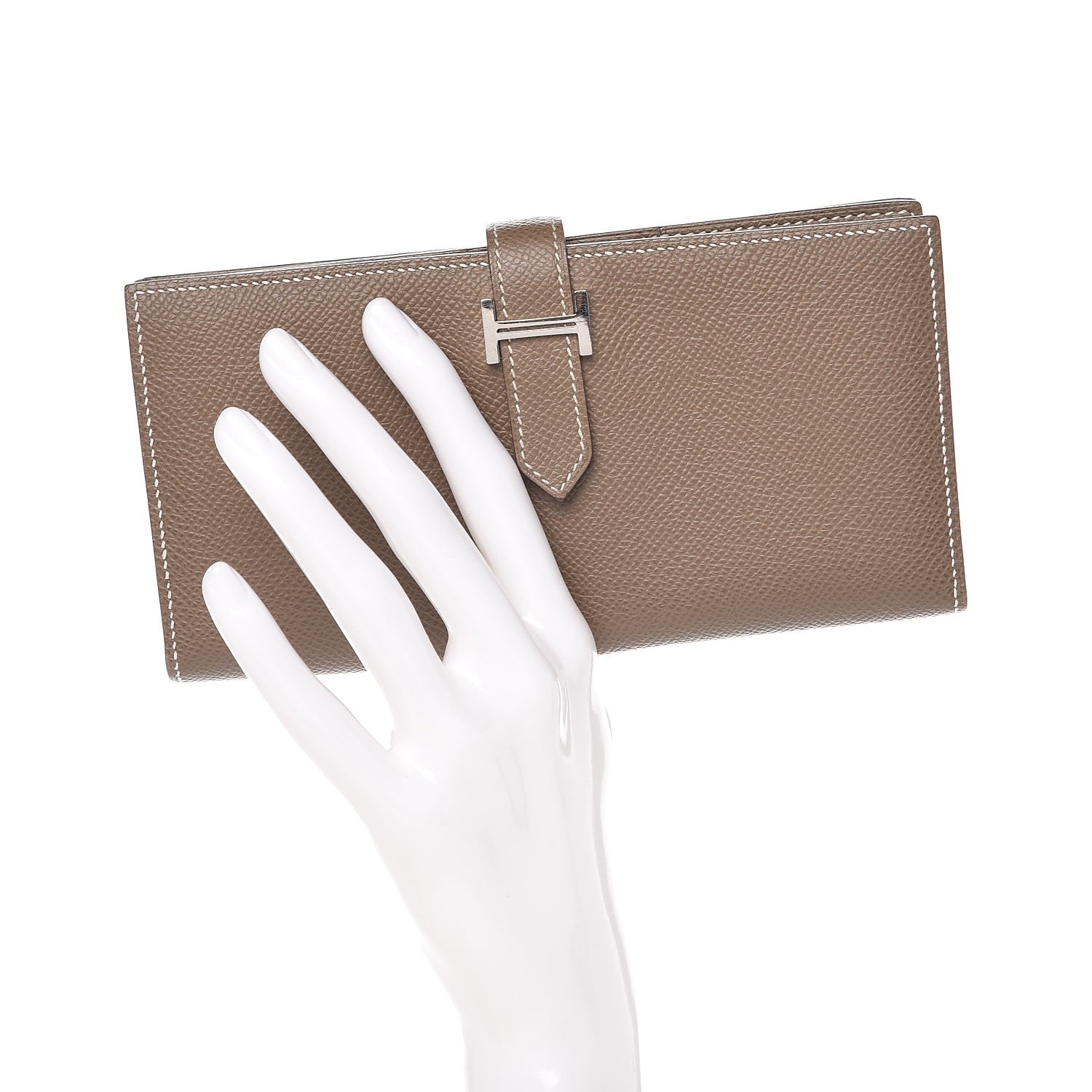 Hermes Epsom Bearn Gusset Wallet Etoupe 2 of 8