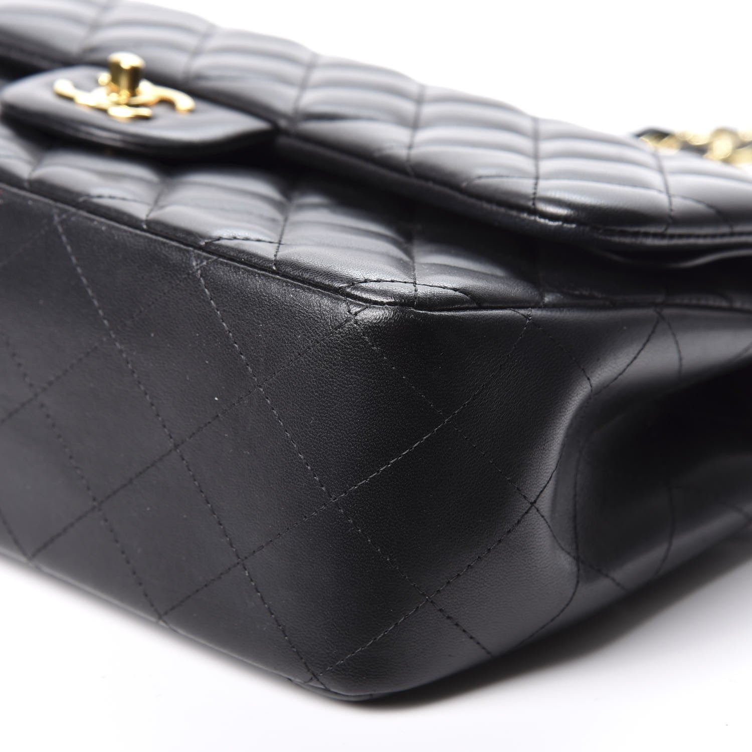 Chanel Lambskin Quilted Jumbo Double Flap Black 6 of 9