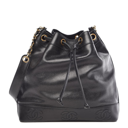 Chanel Caviar CC Drawstring Shoulder Bag Black 1 of 11