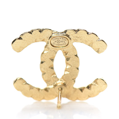 Chanel Resin Pearl Crystal CC Earrings Gold Black 4 of 5