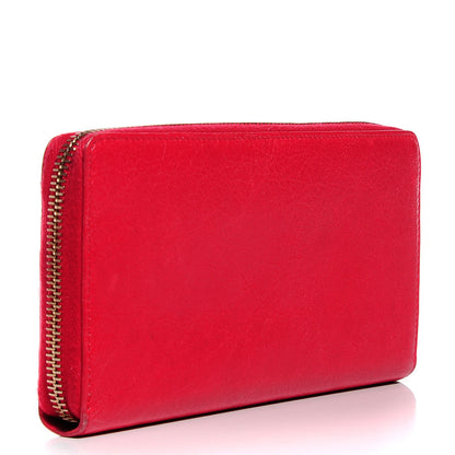 Balenciaga Agneau Giant 12 Rose Gold Hardware Continental Zip Around Wallet Rose Thulian 3 of 11