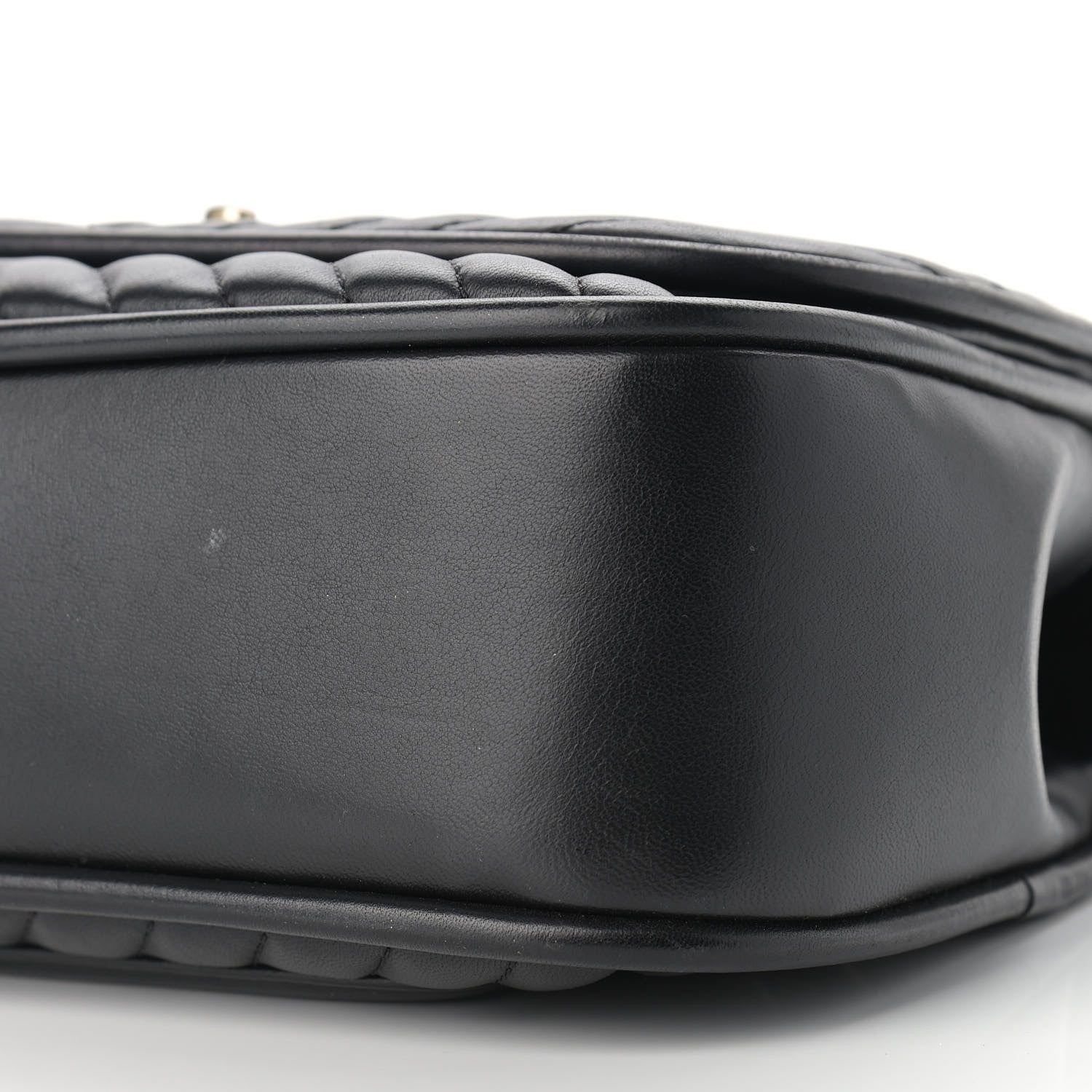 Chanel Lambskin Reverse Chevron Quilted Round Top Handle Flap Black 10 of 13