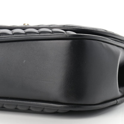 Chanel Lambskin Reverse Chevron Quilted Round Top Handle Flap Black 10 of 13