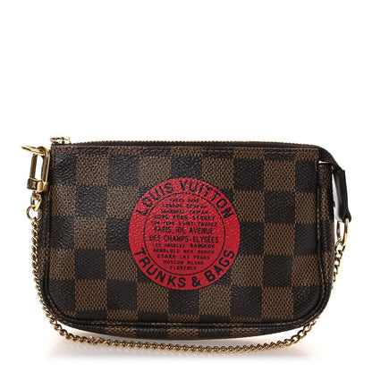 Louis Vuitton Damier Ebene Complice Trunks and Bags Mini Pochette Accessories Red 1 of 12