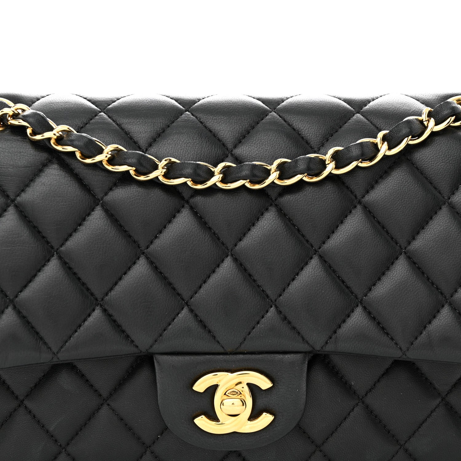 Chanel Lambskin Quilted Medium Double Flap Black 7 of 11