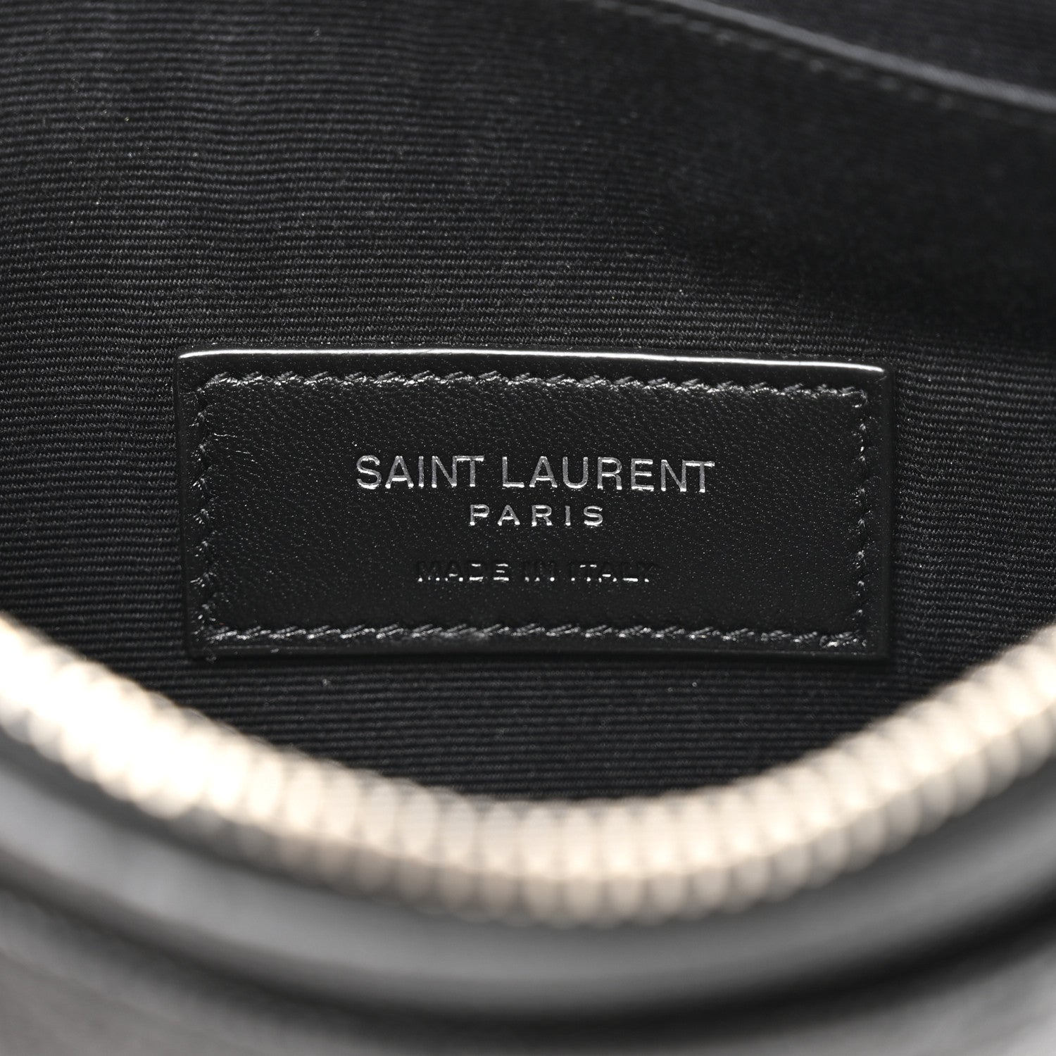 Saint Laurent Grain De Poudre Chevron Monogram Large Bill Pouch Black 6 of 7