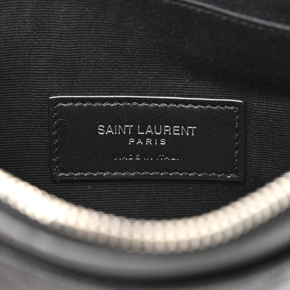 Saint Laurent Grain De Poudre Chevron Monogram Large Bill Pouch Black 6 of 7