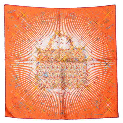 Hermes Silk Magic Kelly Pocket Square Capucine Nacre Rouge 2 of 6