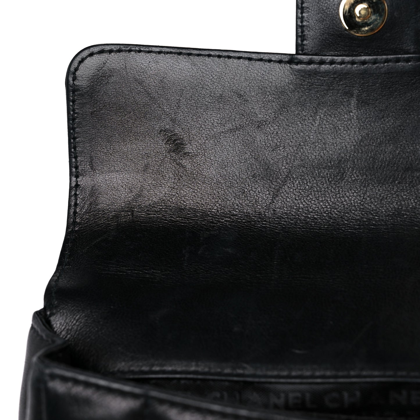 Lambskin Quilted Mini Chocolate Bar Camellia Flap Black