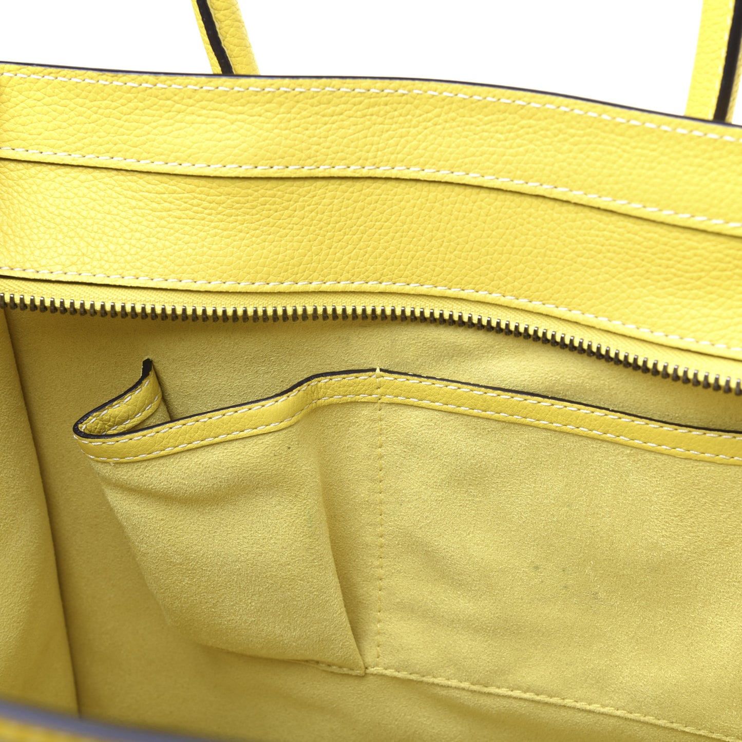 Drummed Calfskin Mini Luggage Citron