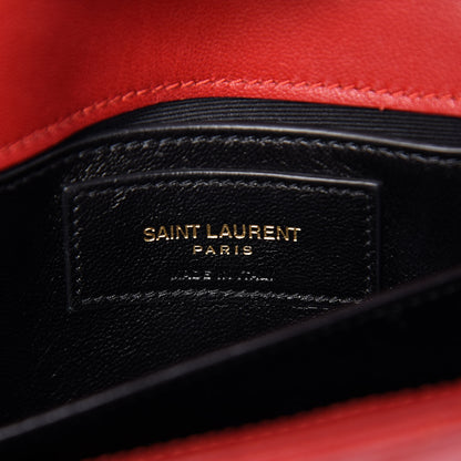 Saint Laurent Calfskin Matelasse Monogram Small Bubble Chain Crossbody Red 7 of 9