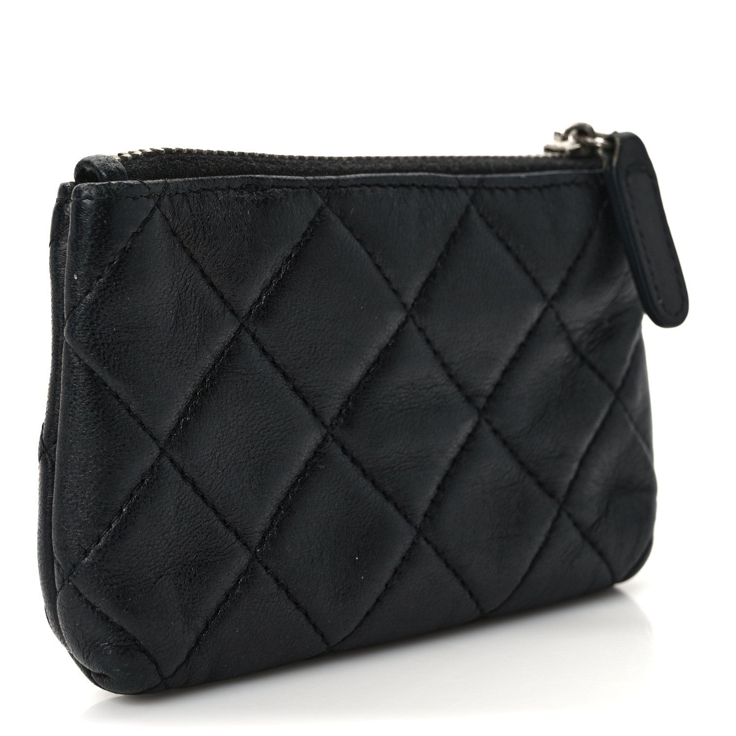 Chanel Lambskin Quilted Key Holder Case Black 2 of 8