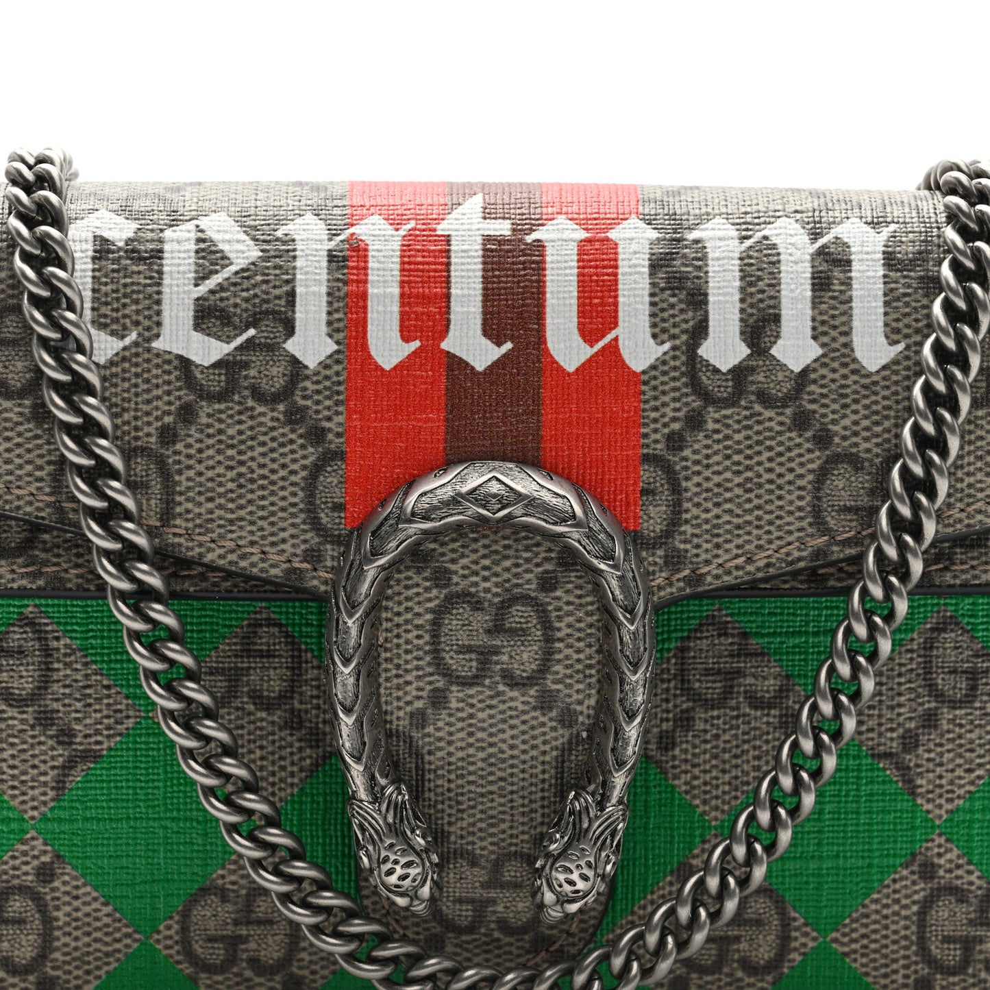 GG Supreme Monogram Equestrian Mini Dionysus Shoulder Bag Beige Ebony Multicolor Black