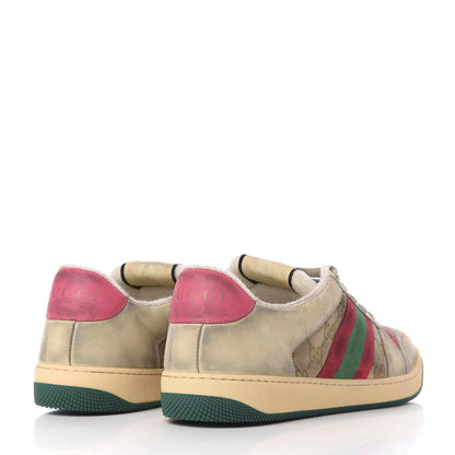 Gucci GG Monogram Calfskin Web Mens Screener Sneakers 9 New Sand Dusty Milk Pink 4 of 9