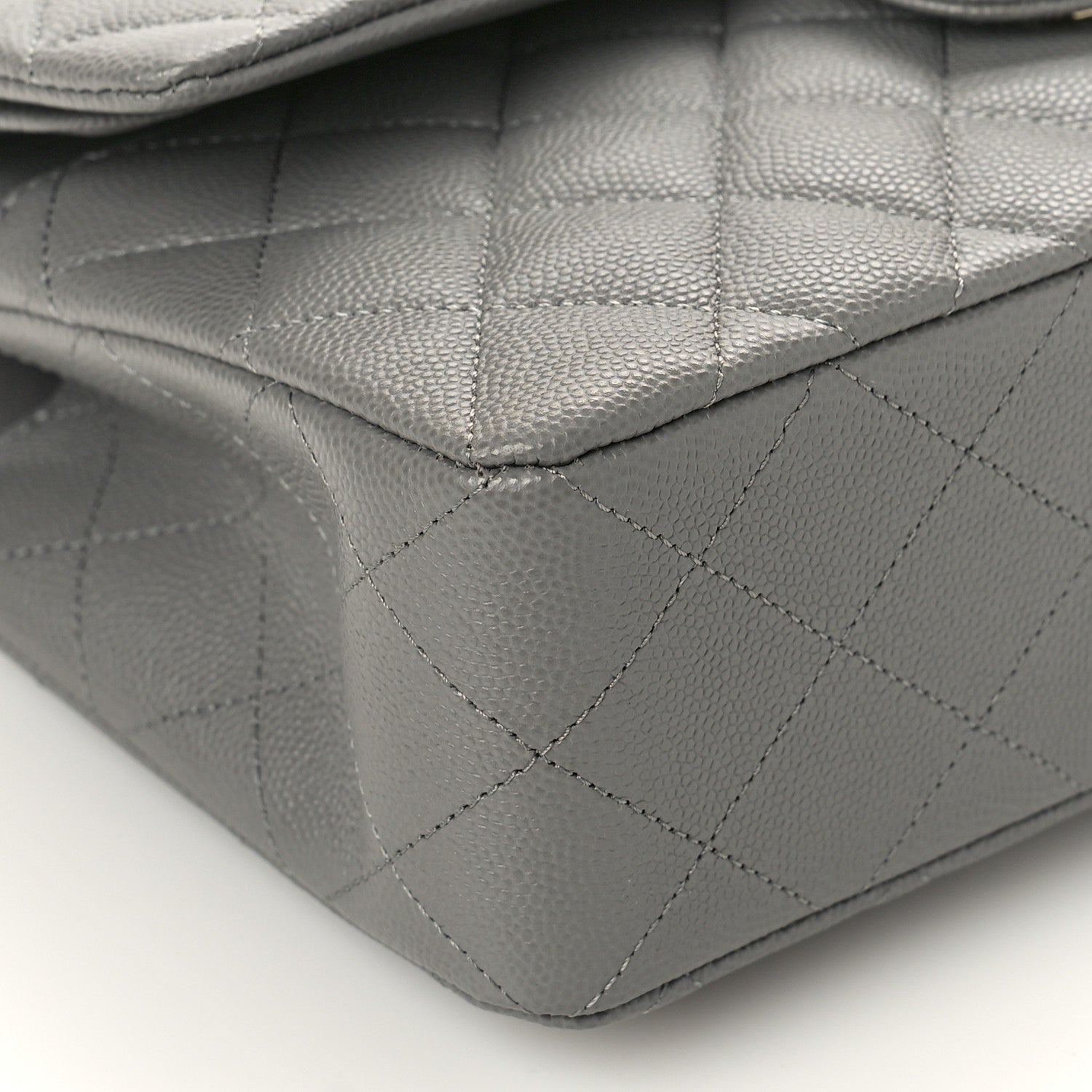 Chanel Caviar Quilted Small Double Flap Grey 8 of 10