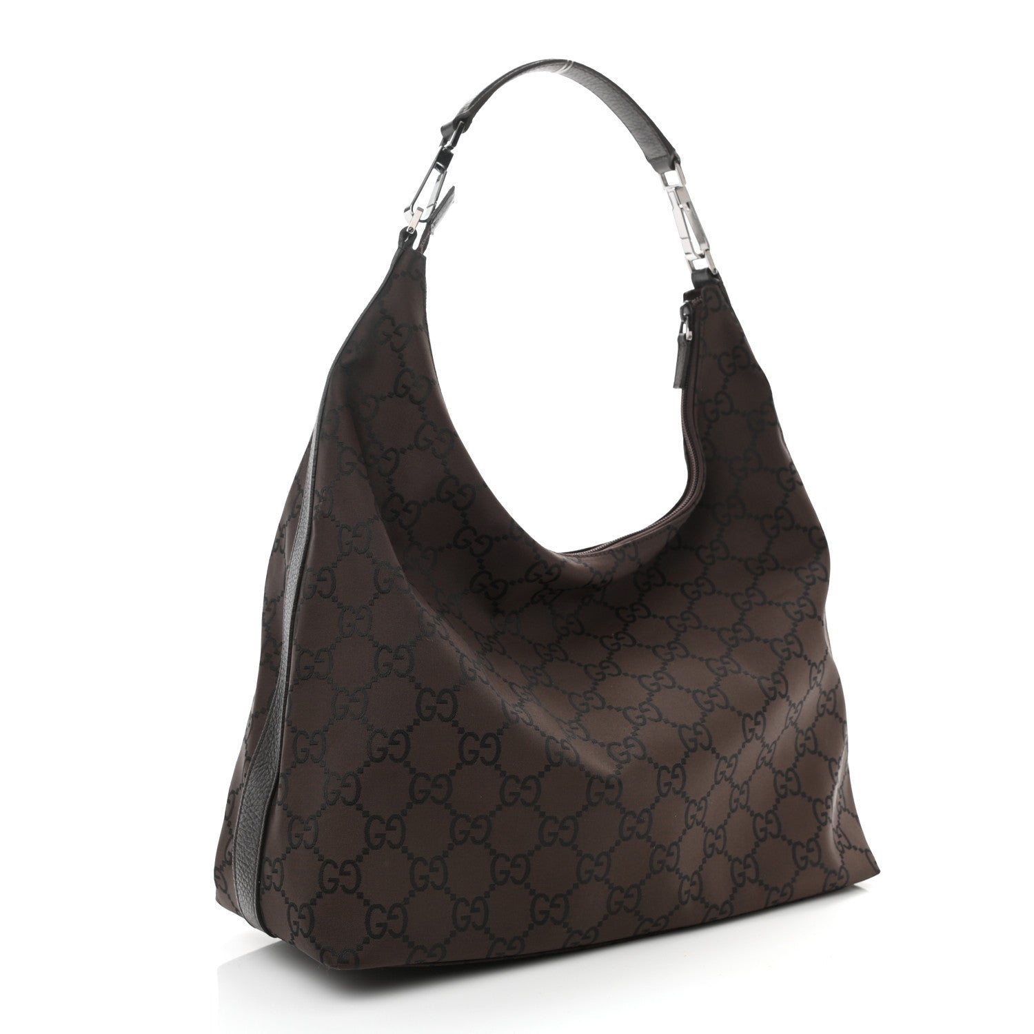 Gucci Nylon Monogram Hobo Dark Brown 3 of 8