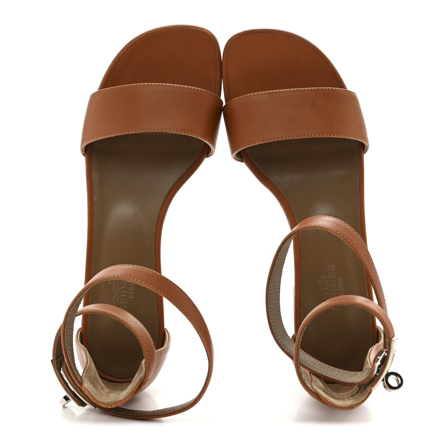 Hermes Heritage Calfskin Baia Sandals 37 Naturel 2 of 10