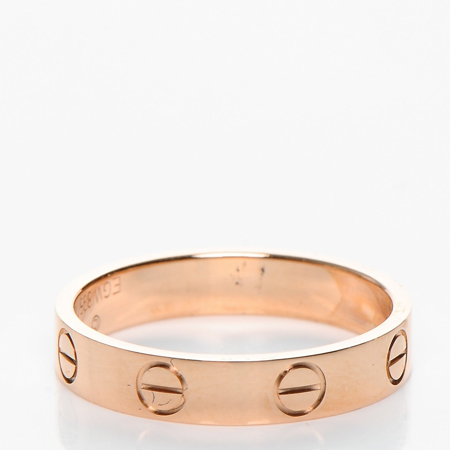 18K Pink Gold 3.5mm LOVE Wedding Band Ring 51 5.75