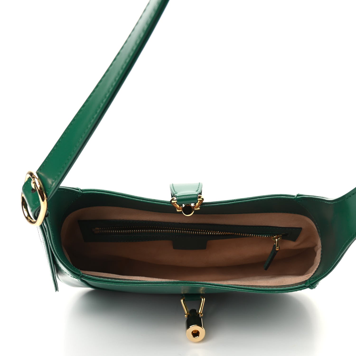 Gucci Boarded Dyana Lux Calfskin Small Jackie 1961 Hobo Emerald 5 of 10