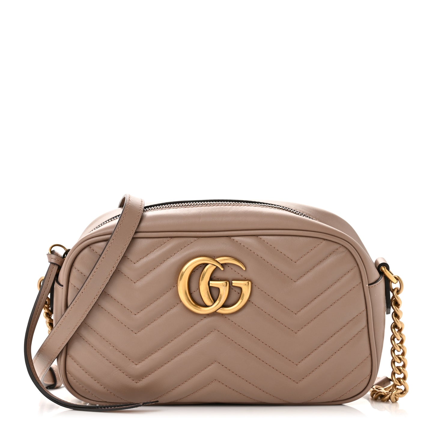 Calfskin Matelasse Small GG Marmont Chain Shoulder Bag Porcelain Rose