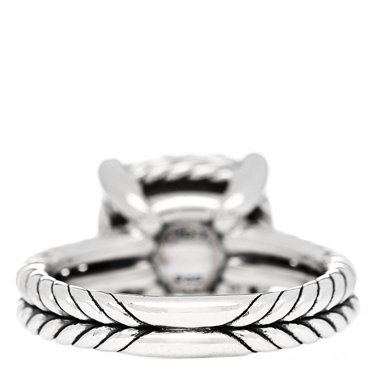 David Yurman Sterling Silver Diamond 11mm Chatelaine Pave Ring 49 5 4 of 5