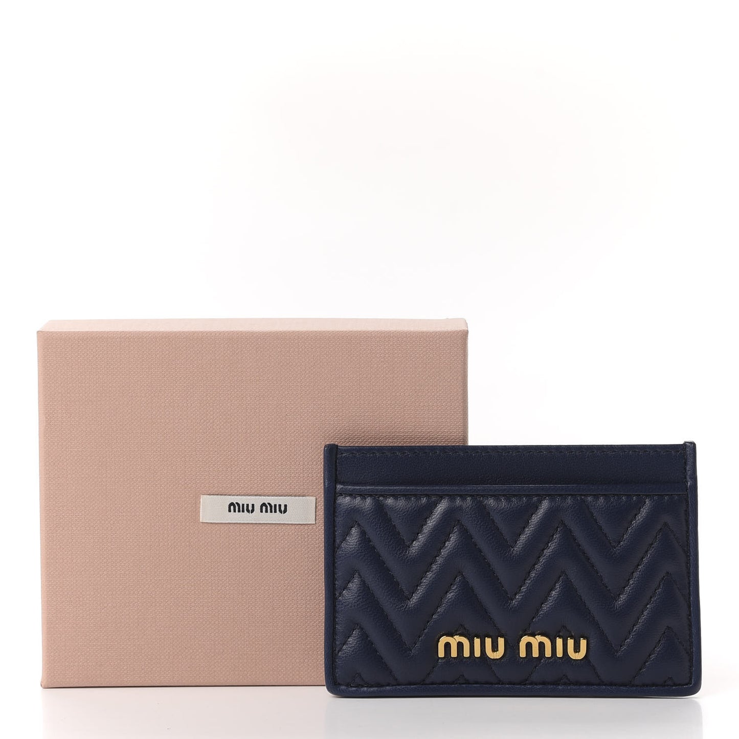 Nappa Matelasse Card Case Bleuette