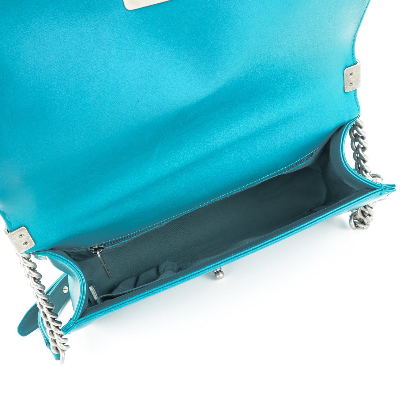 Lambskin Quilted New Medium Boy Flap Dark Turquoise