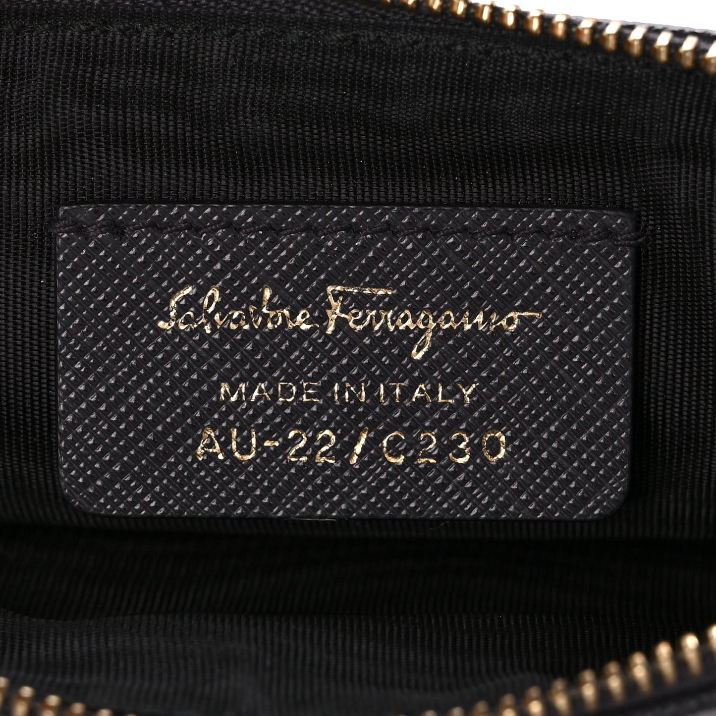 Printed Calfskin Gancio Wristlet Clutch Black
