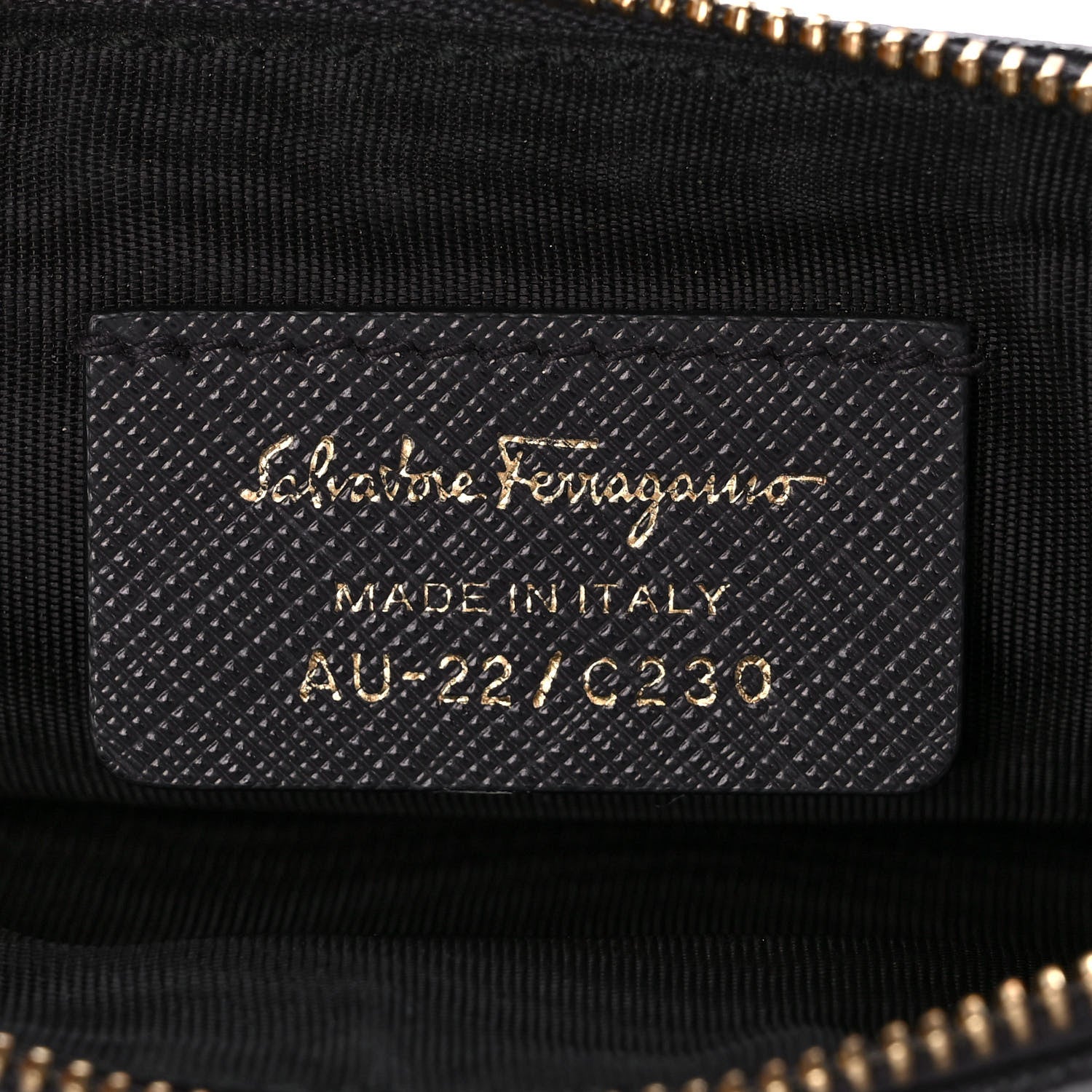 Salvatore Ferragamo Printed Calfskin Gancio Wristlet Clutch Black 6 of 7