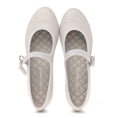 Chanel Lambskin Mary Jane Flats 40 White 2 of 10