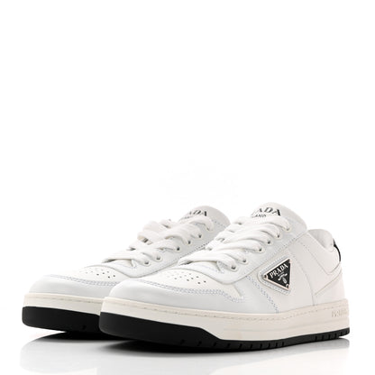 Prada Vitello Rois Triangle Womens Downtown Low Top 30mm Sneakers 39.5 White Black 3 of 10