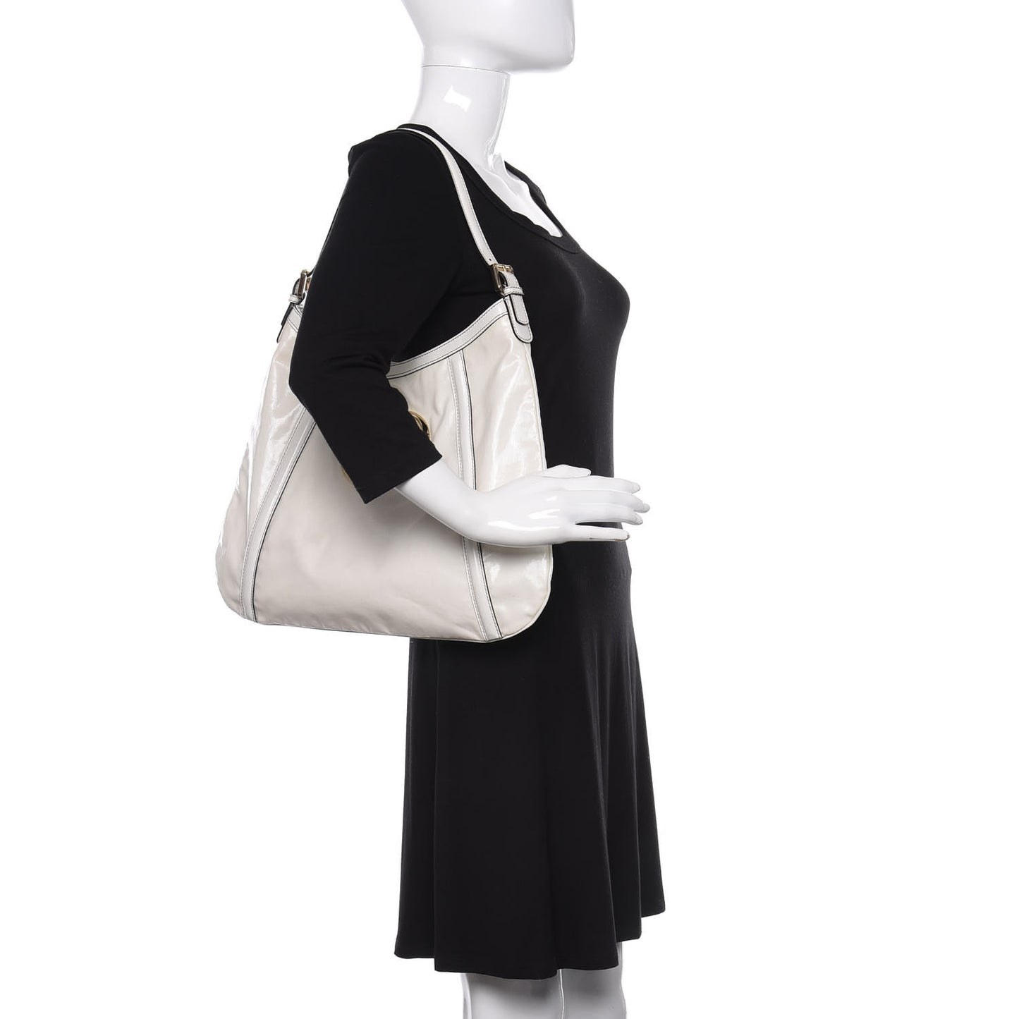Dialux Medium Britt Shoulder Bag Off White
