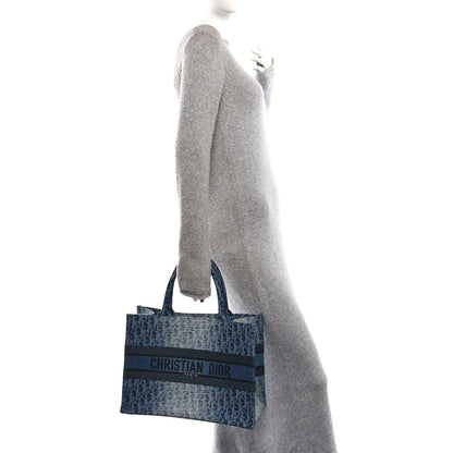 Christian Dior Oblique Denim Medium Book Tote Blue 2 of 11