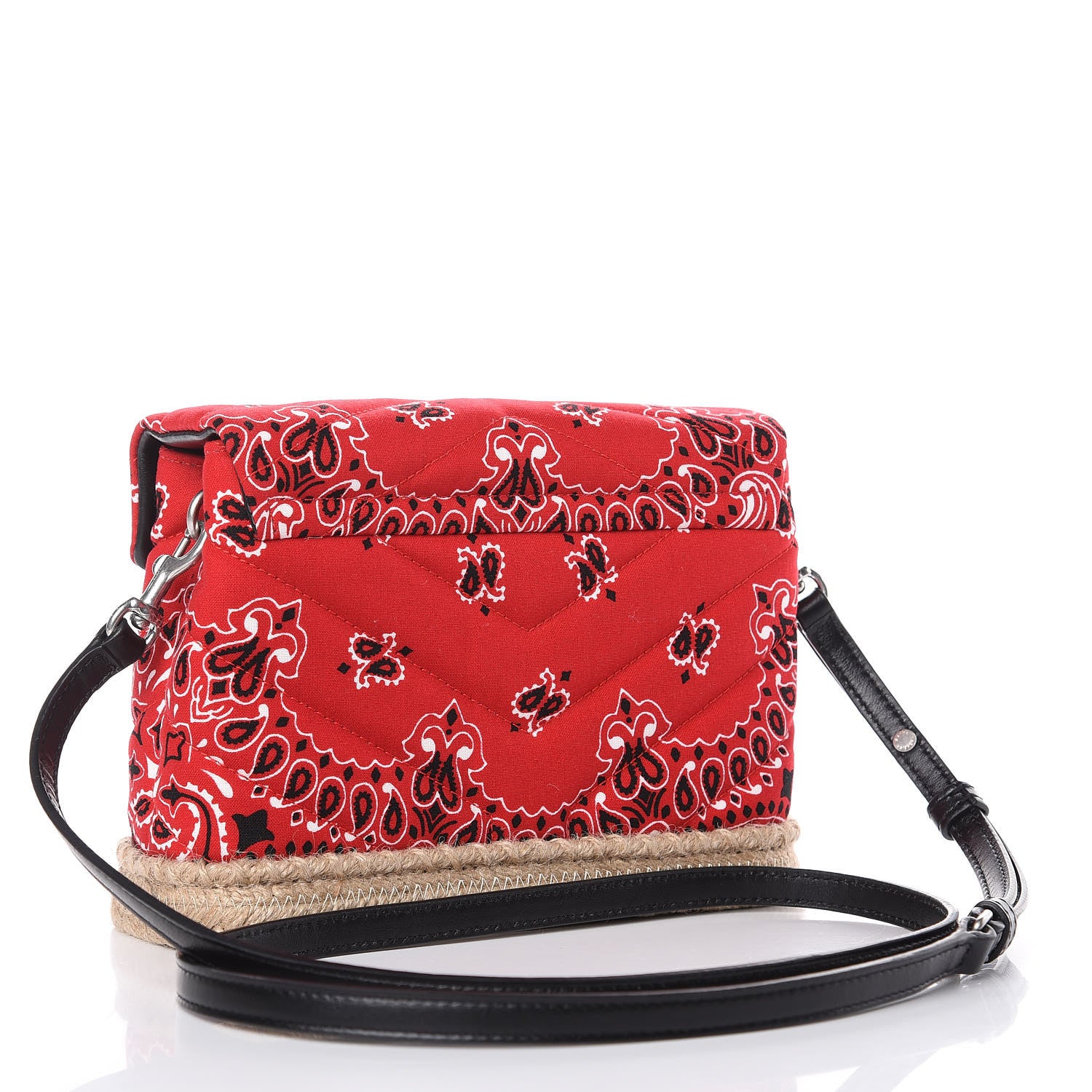 Saint Laurent Cotton Bandana Y Quilted Monogram Toy Loulou Crossbody Bag Red 3 of 11