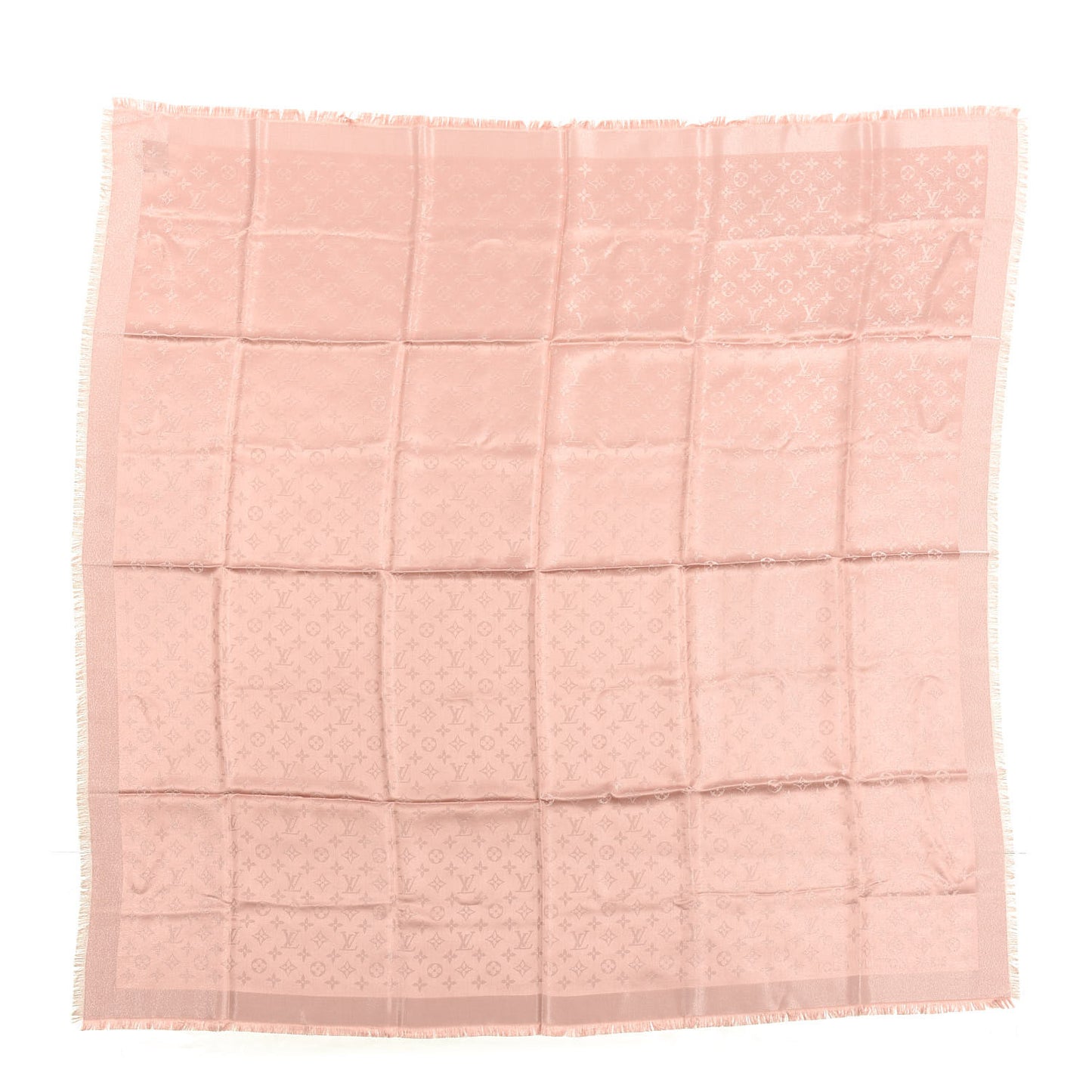 Silk Lurex Wool Monogram Shine Shawl Rose Velours