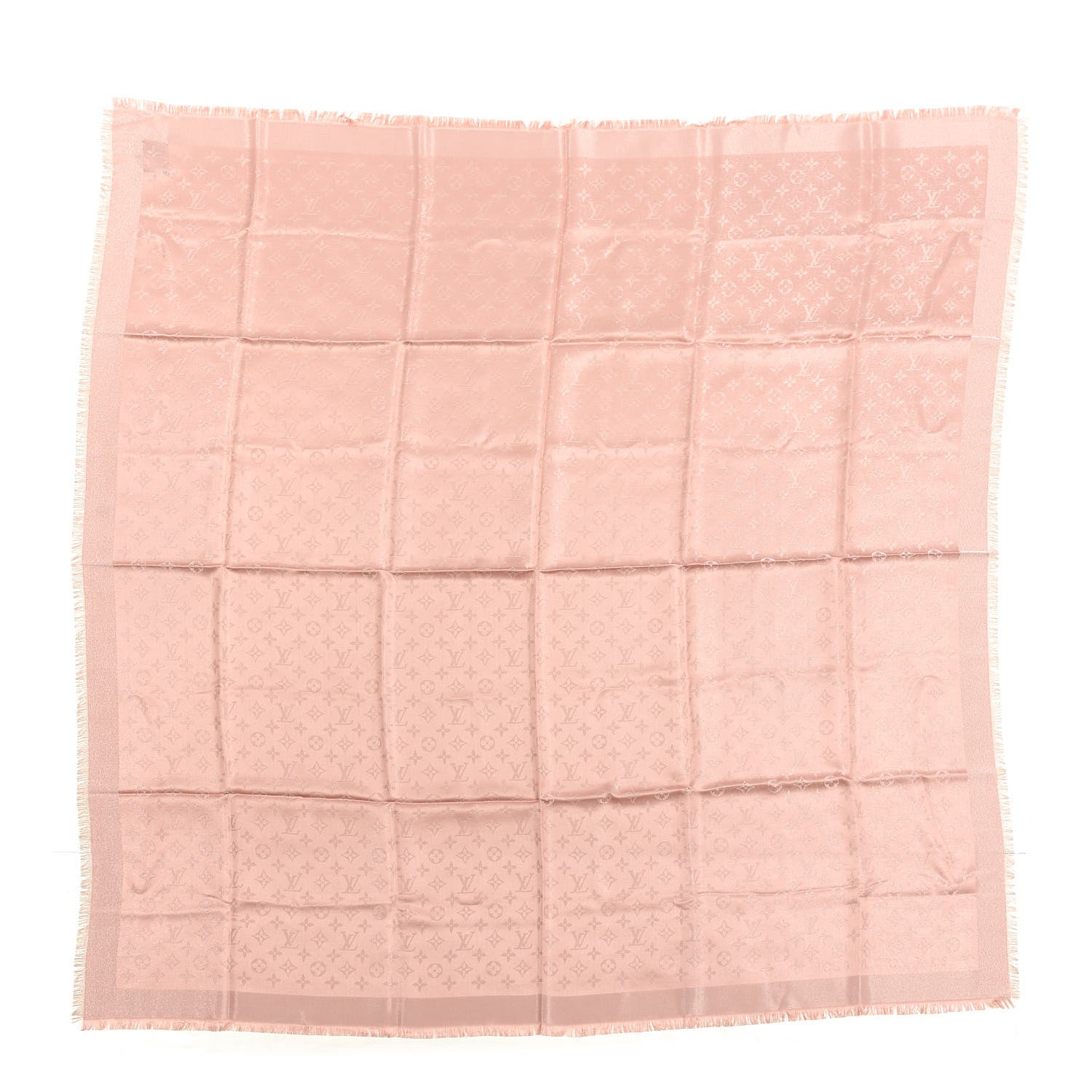Louis Vuitton Silk Lurex Wool Monogram Shine Shawl Rose Velours 1 of 3