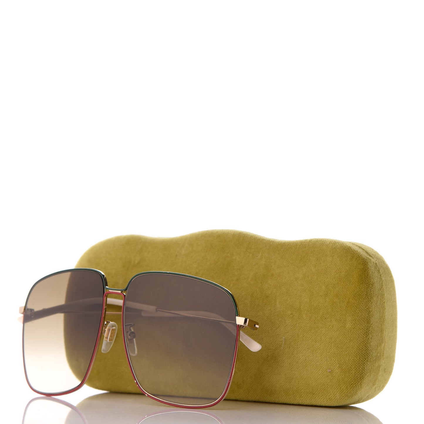 Web Rectangular Frame Interlocking G Sunglasses GG0394S Green Red