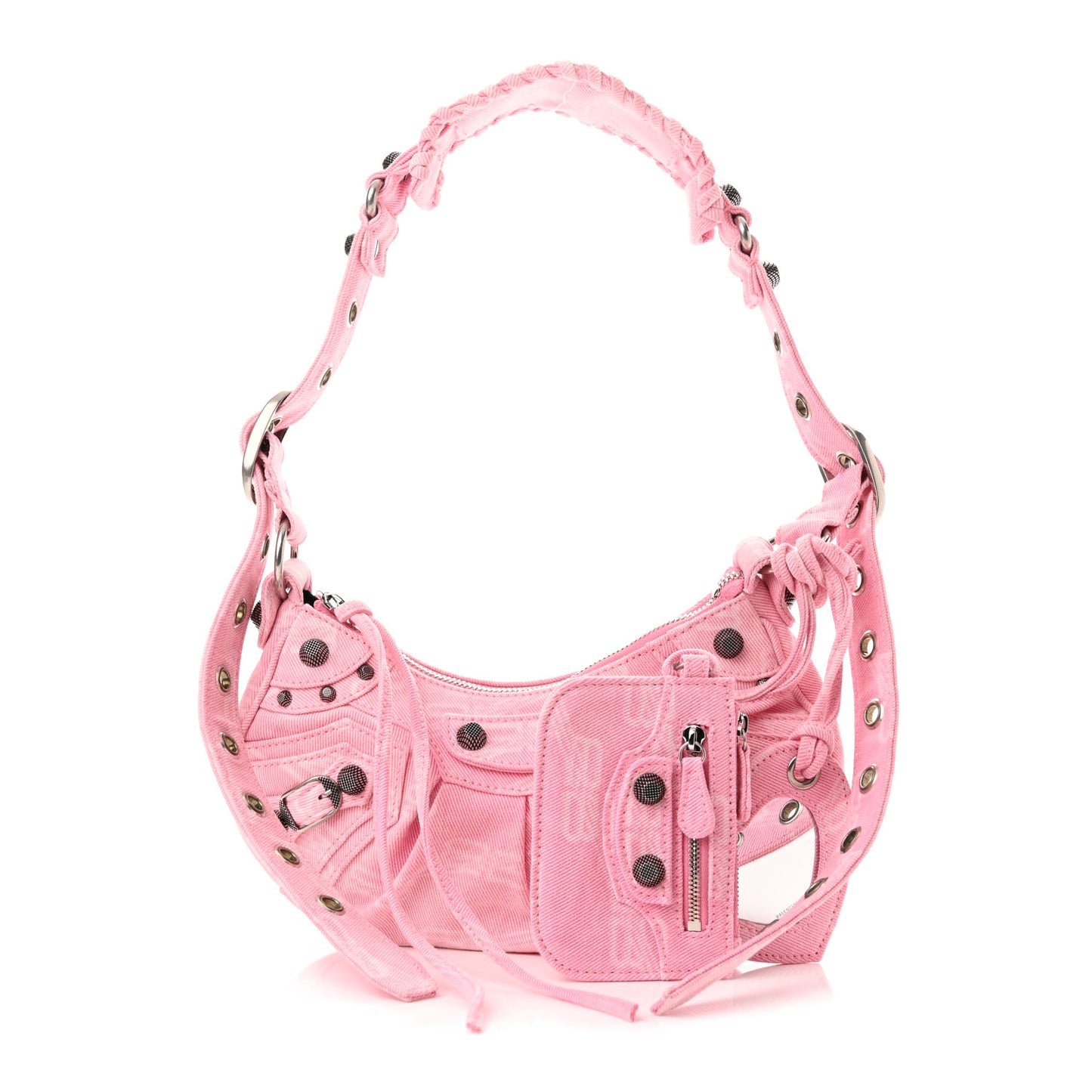 Denim BB Monogram Le Cagole Shoulder Bag XS Pink