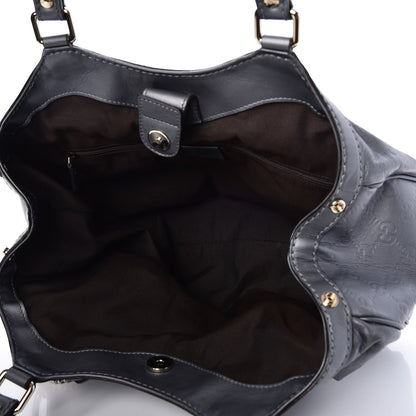 Gucci Guccissima Medium Sukey Tote Dark Silver 5 of 7