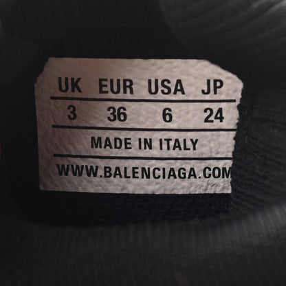 Balenciaga Neoprene Knit Womens Speed Graffiti Sneakers 36 Black White 8 of 10