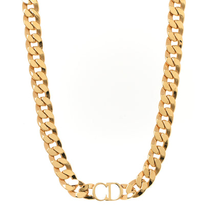 Christian Dior Metal CD Choker Necklace Gold 1 of 5