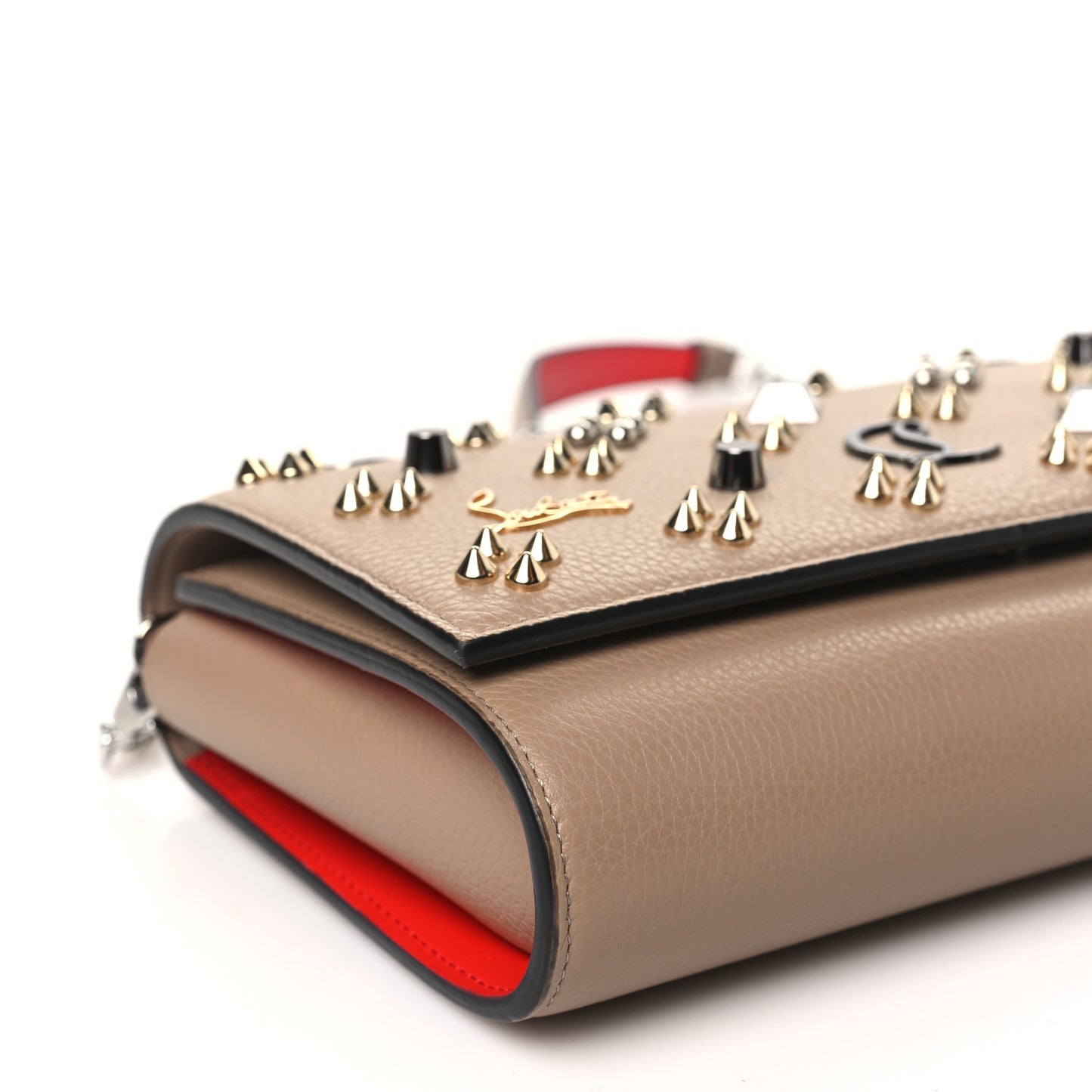 Calfskin Spikes Loubinthesky Paloma Clutch Roca
