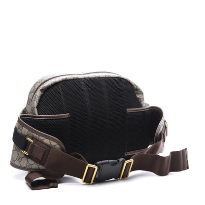 Gucci Soft GG Supreme Monogram Textured Dollar Calfskin Web Ophidia Pouch Pocket Belt Bag Beige Ebony New Acero Black 2 of 11