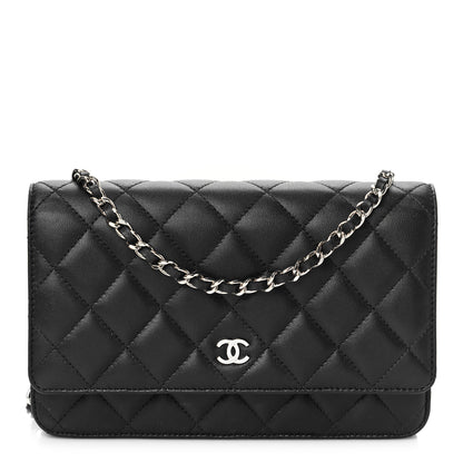 Chanel Lambskin Quilted Wallet On Chain WOC Black 1 of 13
