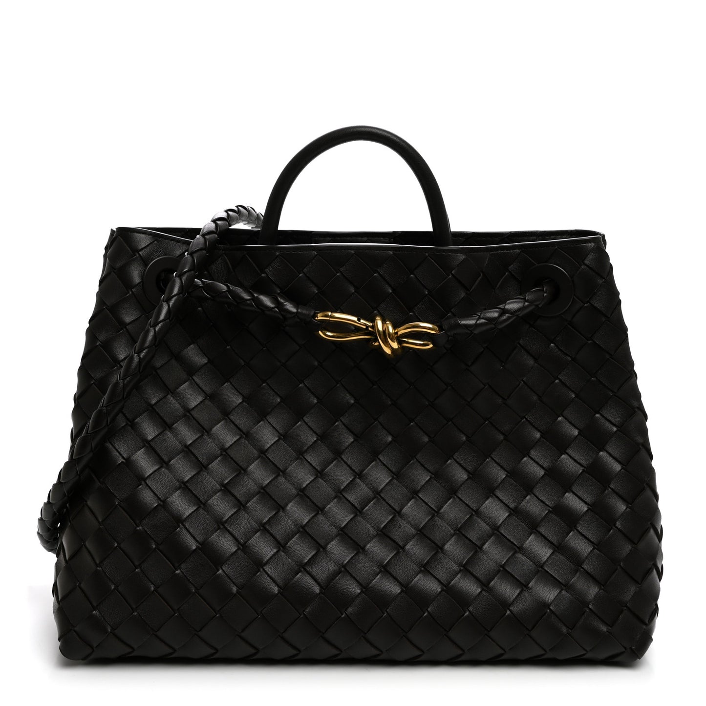 Nappa Intrecciato Medium Andiamo Shoulder Bag Fondant