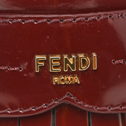 Fendi Vitello Filo Fringe Loafers 37 Red 11 of 12