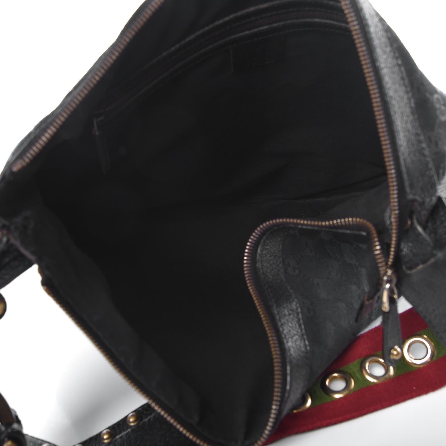 Gucci Monogram Pelham Studded Shoulder Bag Black 5 of 10