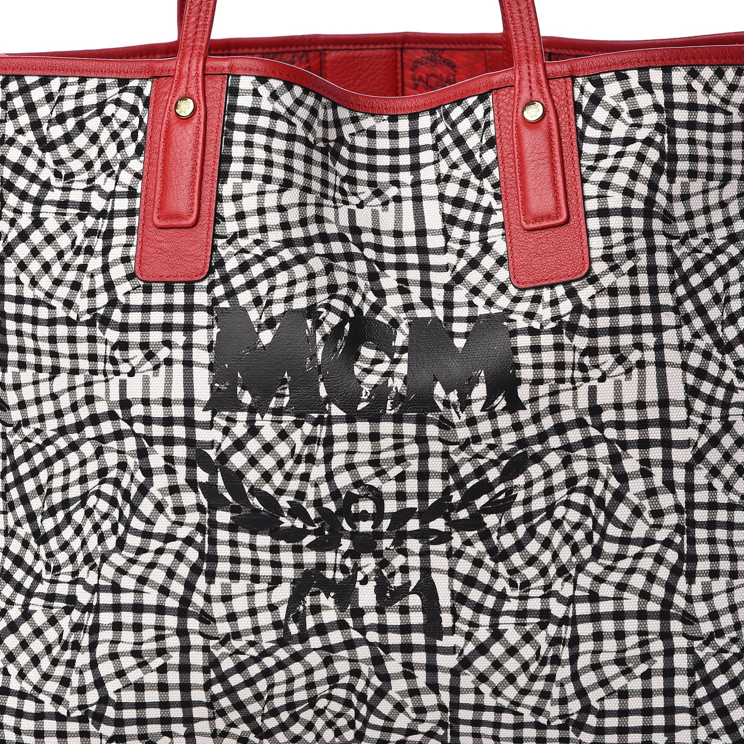 MCM Visetos Large Liz Reversible Shopper Tote Ruby Red 20 of 20